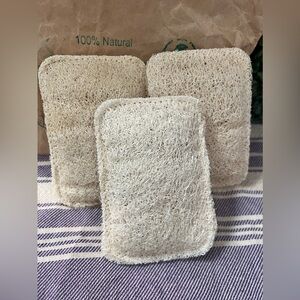 New Natural Loofah Exfoliating Sponge (3 Pack)
